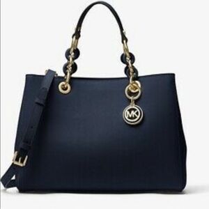 Michael Kors Cynthia Saffiano Leather Satchel.
